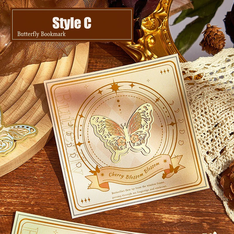 2024 Cute Butterfly Metal Bookmark Colorful Bronzing Bookmark With Chain Gifts For Book Lovers Readers Writers Friends Adults