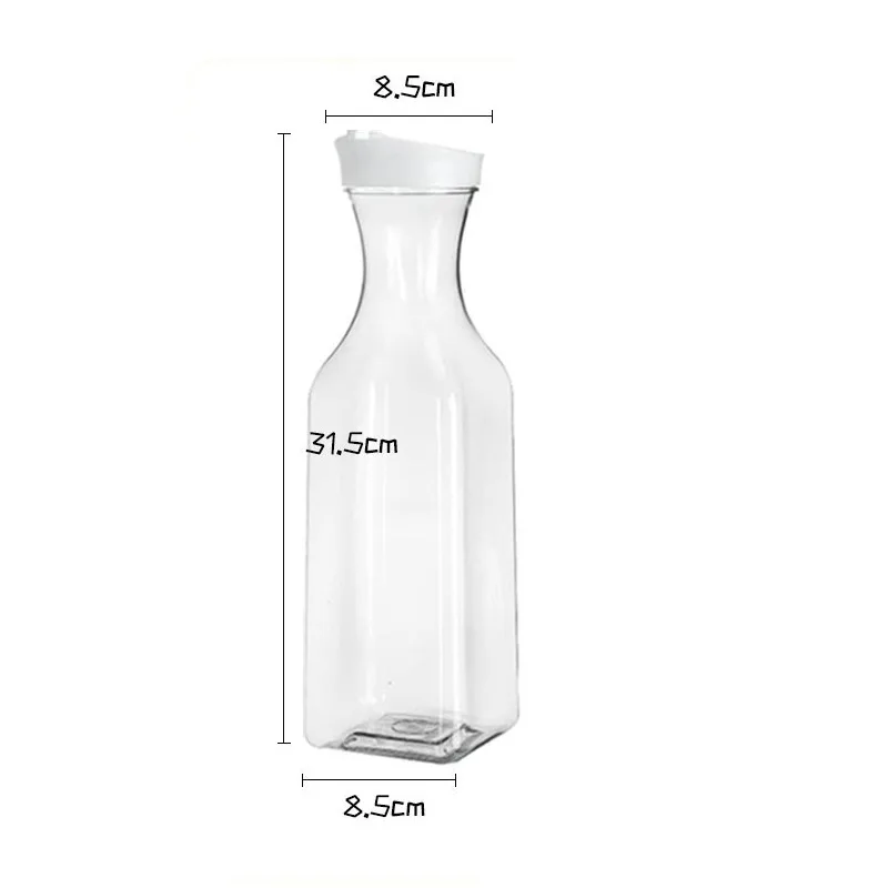 1500mlPlasticJuice WaterBottle with Leak proofCap Round/Square Juice Container Large Capacity Water Bottle for Cold Drinks/Juice