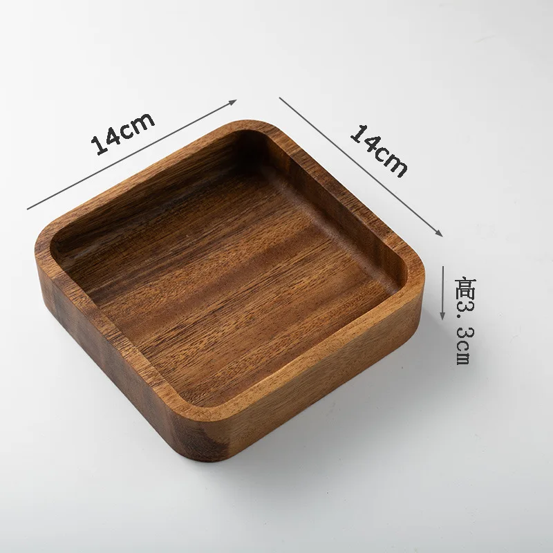 Black Walnut Wood Storage Tray Modern Afternoon Tea Dessert Organizer Living Room Desktop Dry Fruits Container Home Decoration