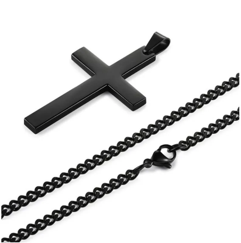 New Christian Cross Pendant Necklace For Men's Necklace Fashion Metal Religious Pendant Women Party Jewelry Accessories