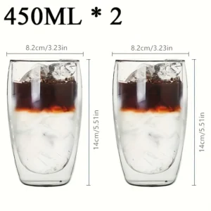 Double Wall Glass Cup Heat Insulation Transparent Handmade Tea Drink Cups MINI Whisky glasses Espresso Coffee Mug set 250-450ml