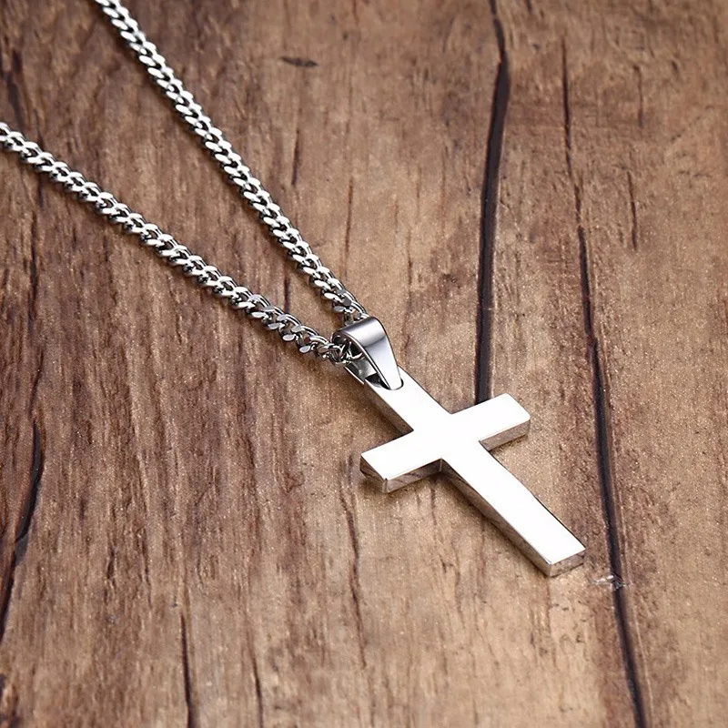 New Christian Cross Pendant Necklace For Men's Necklace Fashion Metal Religious Pendant Women Party Jewelry Accessories