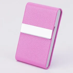 Men Postcard Box Business Multifunction Card Holder Case PU Leather Metal Pocket Holder with Magnetic Shut Cigarette Wallet Case