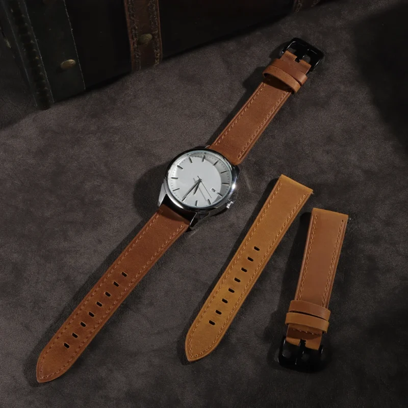 Vintage Watch Strap Quick Release 18mm 20mm 22mm 24mm Cowhide Watchband Smart  Watch Strap for Casio Accessories Bracelet
