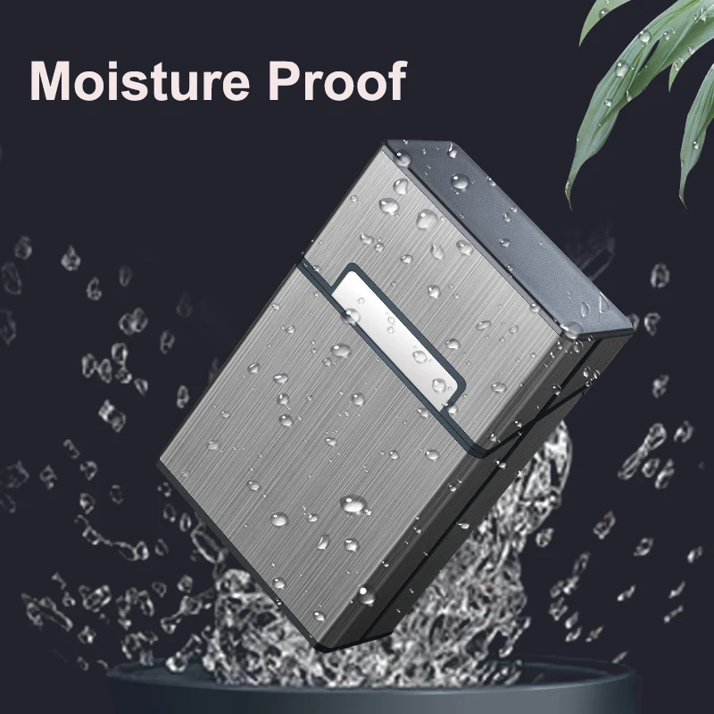 Portable 20pcs Aluminum Cigarettes Case Regular King Size Plastic Cigar Tobacco Holder Box Storage Container Smoking Accessories