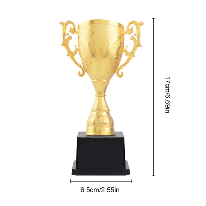 Gold Award Model Trophy Cups Plastic/Metal Sculpture Trophies 37/21/17cm Competition Soccer Craft Souvenirs Winner Medal