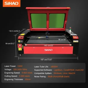SIHAO CO2 Laser Engraver Laser,50/60/80/100/130W Engraving Cutting Machine for Fabric Wood Artwork