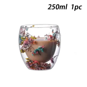 1/2/4PCS Double Wall Clear Glass Coffee Mugs Double Insulated Glass Cup For Hot Cold Beverages Cappuccino Espresso Cup