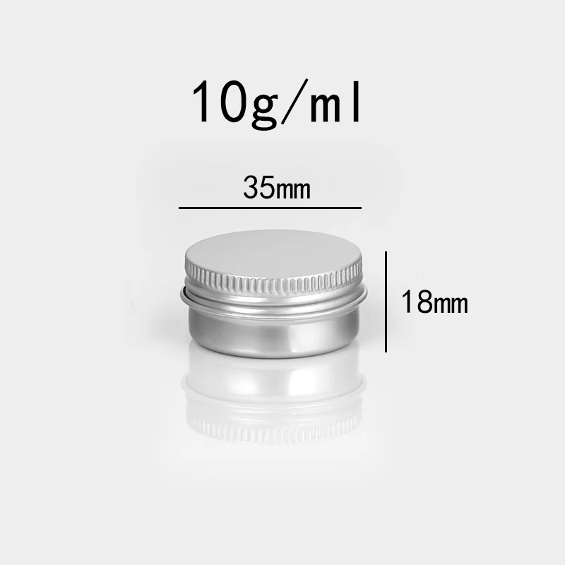 5/10/15/20/30/50/60/100/150/200/250g Aluminum Tins with Lids Silvery Tin Cans Round Metal Box Empty Ceam Jar Cosmetic Containers