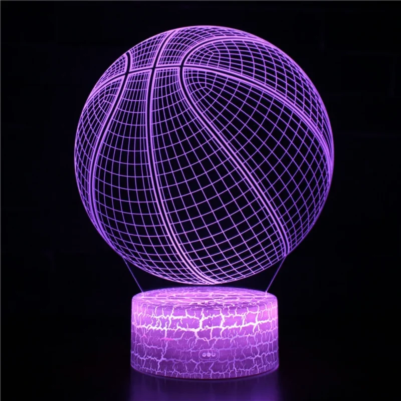 Basketball Night Light for Kids 3D LED Illusion Lamp Remote Control Brightness Adjustment Gifts for Girls Boys Room Decoration