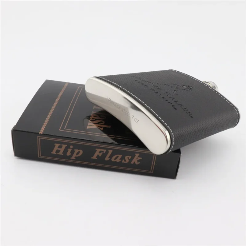 Stainless Steel Hip Flask Mini 7oz Pu Leather Wrap Whisky Flagon Alcohol Bottle Vodka Liquor Pocket Man Gift