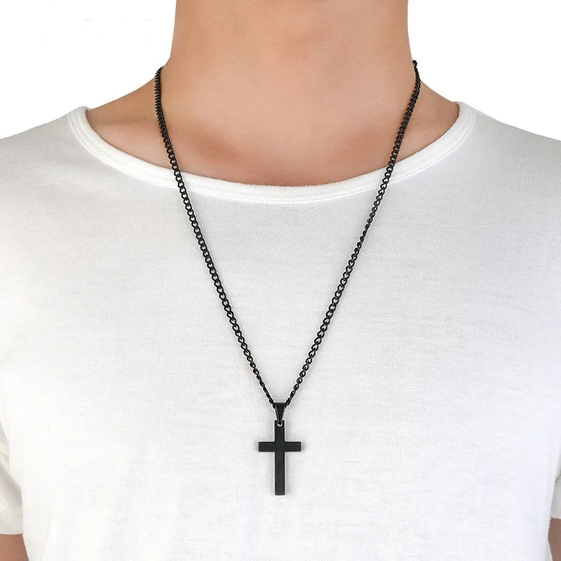 New Christian Cross Pendant Necklace For Men's Necklace Fashion Metal Religious Pendant Women Party Jewelry Accessories