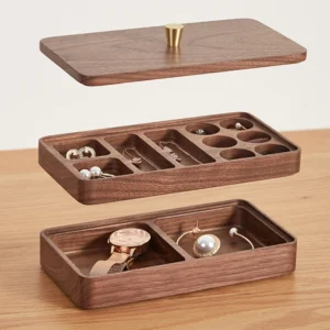 Wooden Jewelry Storage Box Earring Necklace Jewelry Organizer Box Bracelet Ring Necklace Watch Boxes Vintage Display Holder