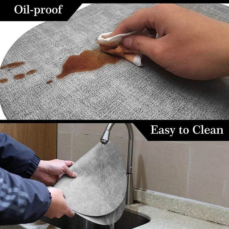 1/4/6pcs Decoration Oval Gift Placemats Heat Resistant Thick Faux Leather Non-Slip Table Mats Pad for Kitchen Coffee Dining Room