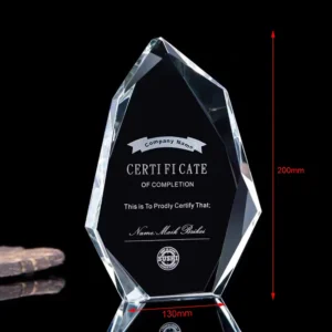 K9 Crystal Iceberg Shaped Glass Trophy for Awards and Brand Recognition Business Gifts