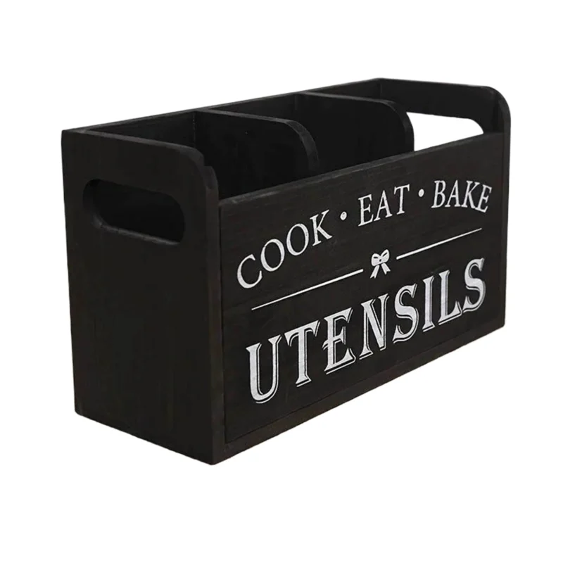Wooden Storage Rack For Baking Utensils Move Around Countertops With Ease For Kitchen Hopsticks Spoon Storage Box Widely Used