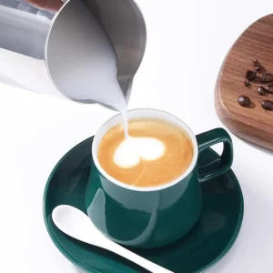 350ml Stainless Steel Milk Frother with Latte Art Needle Espresso Measuring Cup 304Stainless Steel Milk Pitcher Barista Tool Mug