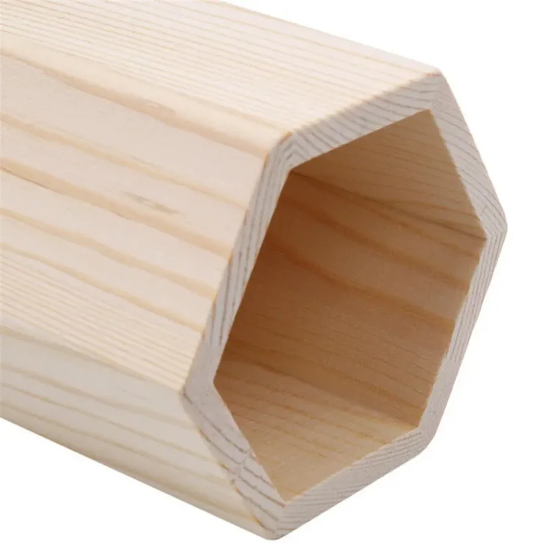 Pencil Holder Office Desk Wood Square/Round/Hexagon Pen Holder Pen Pot Cup Case Container Stationery Storage Organiser Supplies