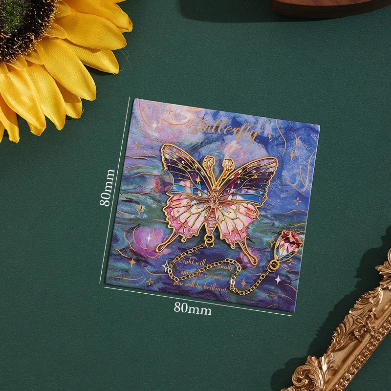 2024 Cute Butterfly Metal Bookmark Colorful Bronzing Bookmark With Chain Gifts For Book Lovers Readers Writers Friends Adults
