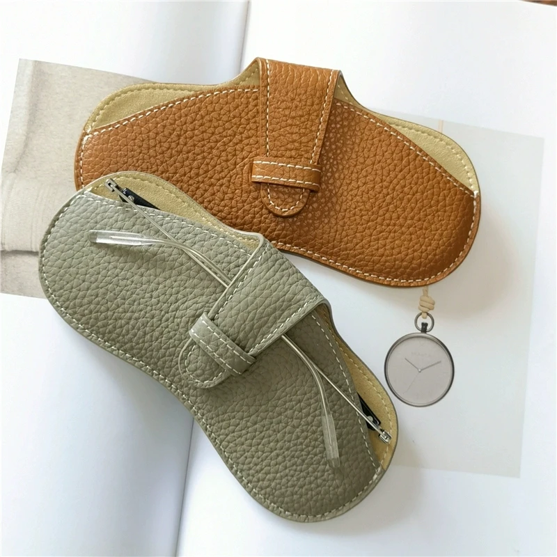 Glasses Case Women Leather Soft Glasses Bag Fashion Portable Sunglasses Box Bag Accessories Solid Eyewear Protector Case Pouch