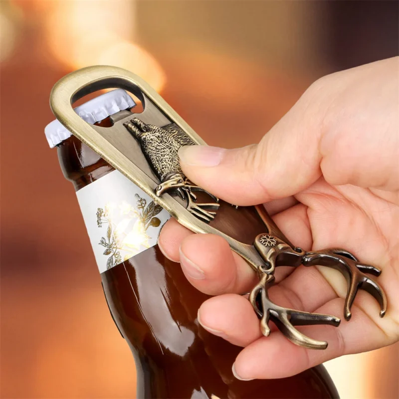 S4f77fe33246746f48dfcb55dab50b91aI.webp Alloy Metal Beer Bottle Opener Deer Reindeer Antlers Design Openors Kitchen Bar Tool Christmas Thanksgiving Birthday Gift