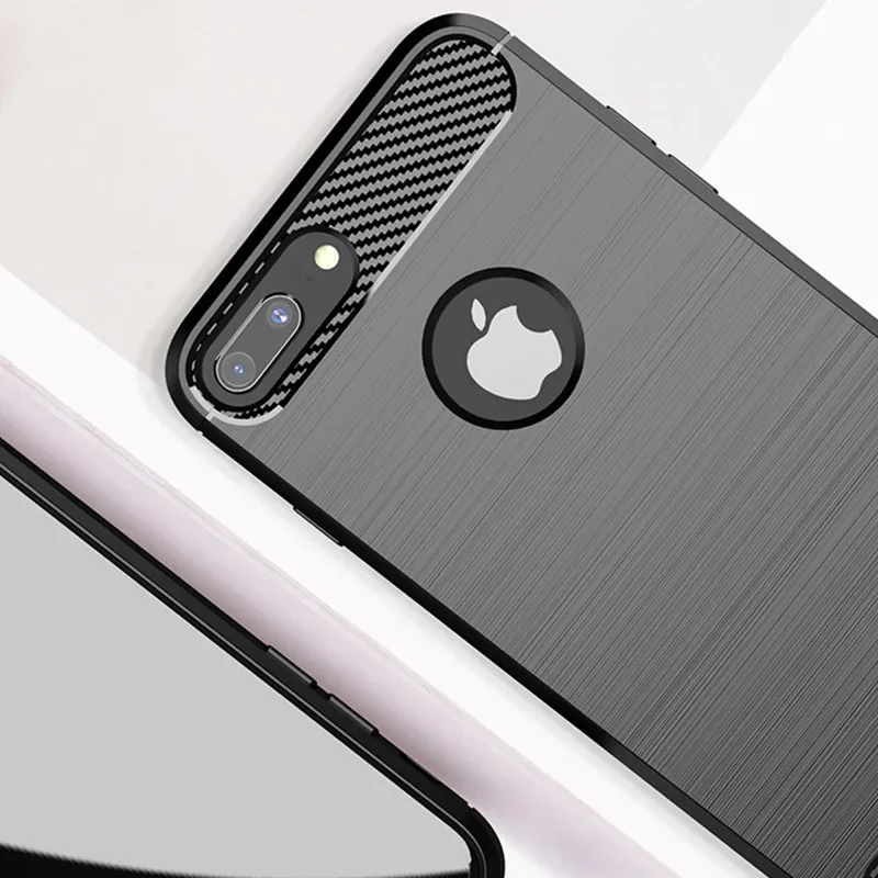 Soft Phone Case For iPhone XR XS Max X Carbon Fiber TPU ShockProof Back Cover for iphone 7 8 plus 6 6S SE2 SE3 Silicone Case
