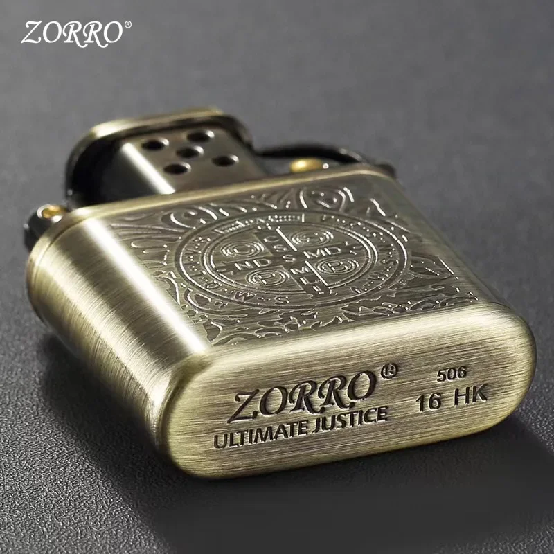 ZORRO Vintage Metal Constantine Kerosene Lighter Flint Copper Oil Gasoline Cigarette Lighter Antique Series Lighter