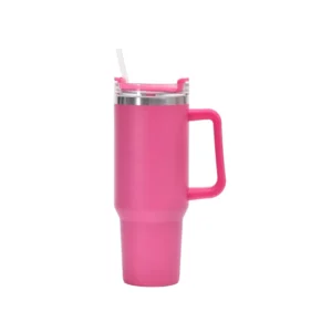 304 Stainless Steel Insulated Cup with Straw 40oz Colorful Thermal Cup Handle Tumbler Sports Winter Water Drinking Bottle