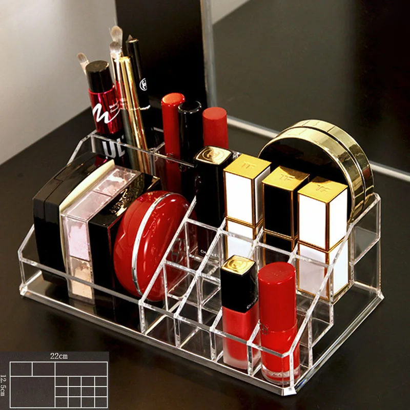 Transparent lipstick Cosmetic Makeup Acrylic Makeup Brush Tool Storage Box Case Make-up Brush Holder Table Organizer Makeup Tool
