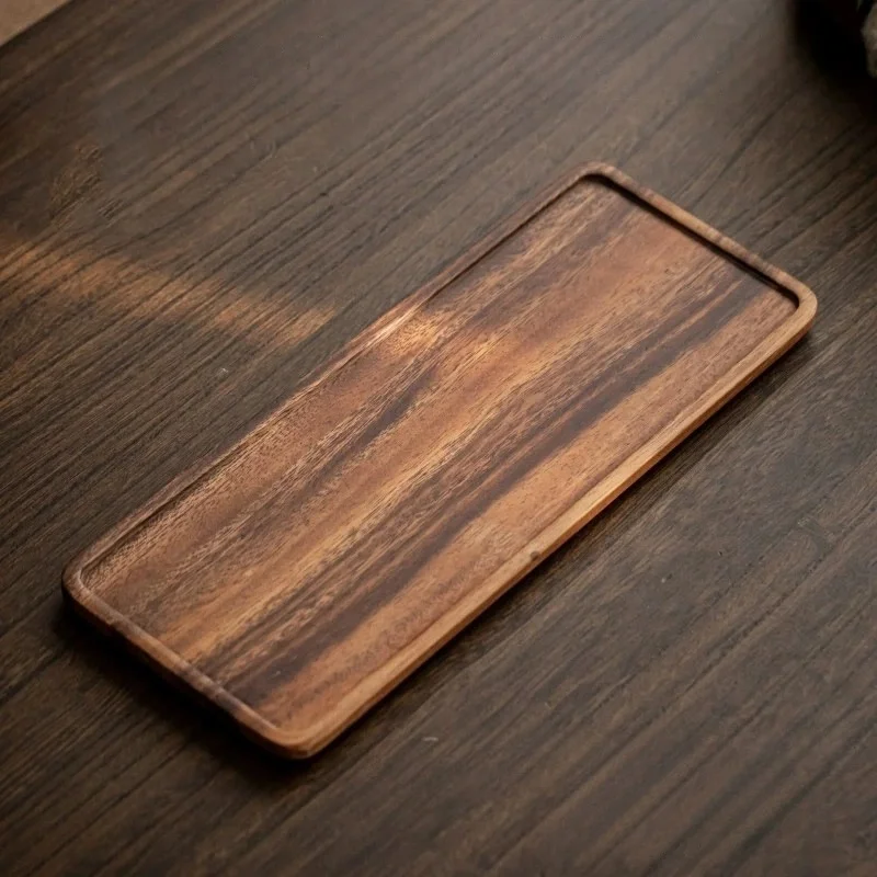 Wooden Tray Home Tea Tray Rectangular Dinner Tray Wooden Snack Fruit Tray Creative Dry Bubble Tray Simple Multi-Function Tray