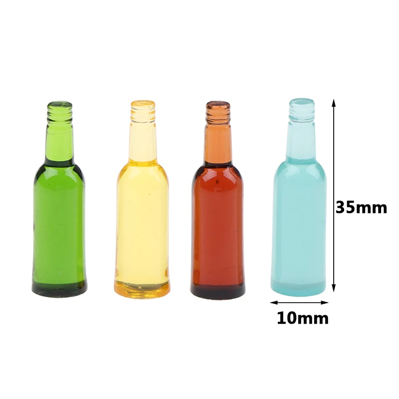 6Pcs 1:12 Dollhouse Miniature Beer Wine Drink Bottle Doll Kitchen Accessories