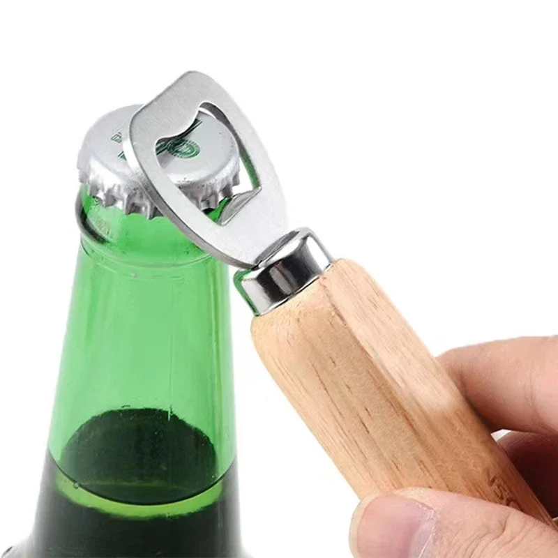 1-30PCS Stainless Steel Wooden Bottle Opener For Home Kitchen Bar Restaurant Party Gift Kitchen Accessories  Gadget