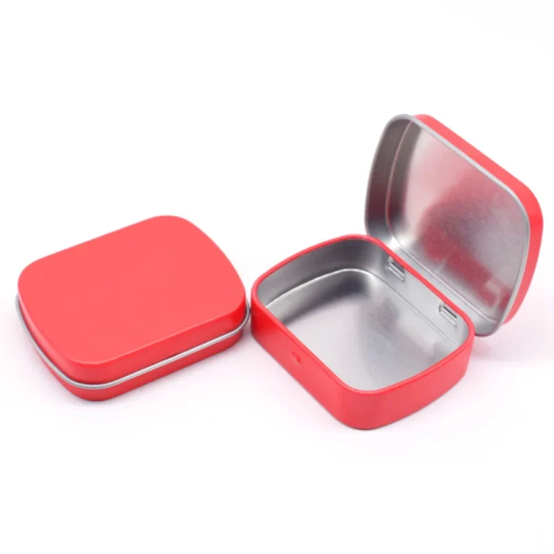 Metal Mini Hinged Iron Box Rectangular Empty Tin Storage Box Jewelry Pill Candy Cases Container Cosmetic Organizer Home Supplies