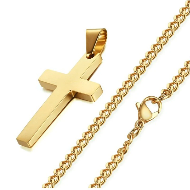 New Christian Cross Pendant Necklace For Men's Necklace Fashion Metal Religious Pendant Women Party Jewelry Accessories
