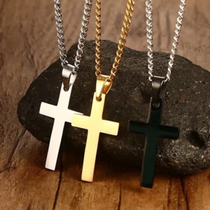 New Christian Cross Pendant Necklace For Men's Necklace Fashion Metal Religious Pendant Women Party Jewelry Accessories