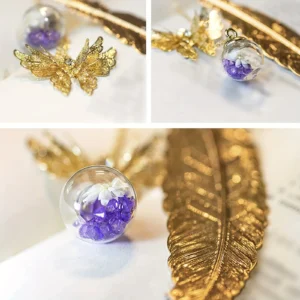 1PC elegant metal bookmark - decorated with golden feathers and flowers, a school gift, a Christmas and Valentine's Day gift