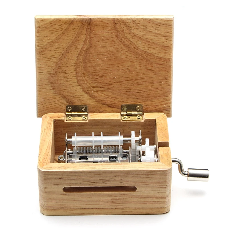 Wooden 15 Tone Hand Music Box with 10 Paper Tape Puncher DIY Hand-cranked Music Box Birthday Prese Music Decor