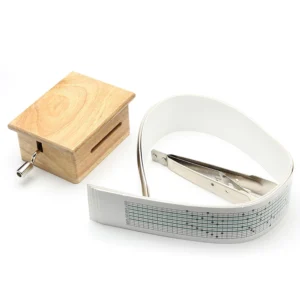 15 Tone Music Box DIY Hand-cranked Wooden Box With Hole Puncher 10pcs Paper Tapes Music Movements Box Paper Strip Home Decor