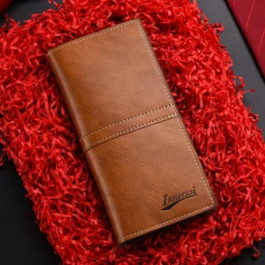 Men's Leather Wallet ID Card Holder Purse Checkbook Long Clutch Bifold Business Money Bag Man Wallets Cartera Hombre Carteras