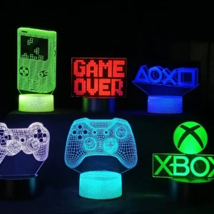 3D LED Gaming Party Setup Lamp Gaming Room Lamp Decoration USB Powered Night Light Table Lamp For Bedroom Decor Christmas Lights