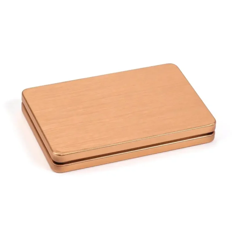 1PC New Metal Rectangular Storage Box Container with Lid Small Tin Boxes Empty Containers Silver Storage Box Case Organizer