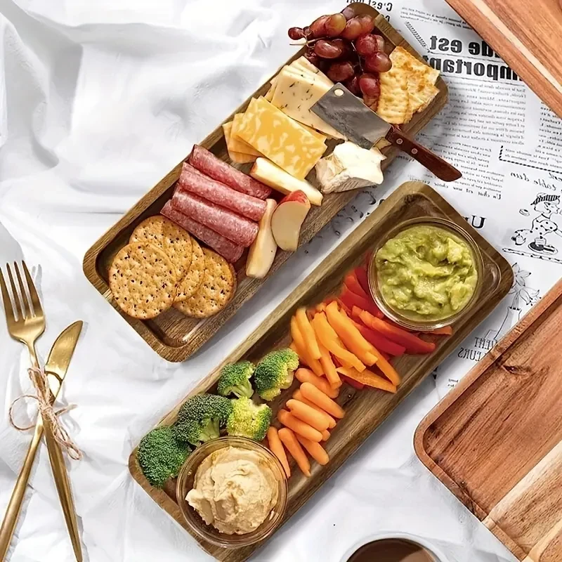 Solid wood fruit plate factory wholesale wooden tray multi-size high-value fruit tray snack plate