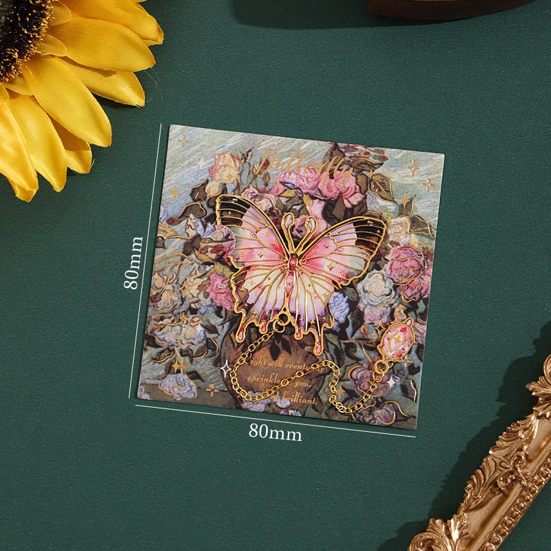 2024 Cute Butterfly Metal Bookmark Colorful Bronzing Bookmark With Chain Gifts For Book Lovers Readers Writers Friends Adults