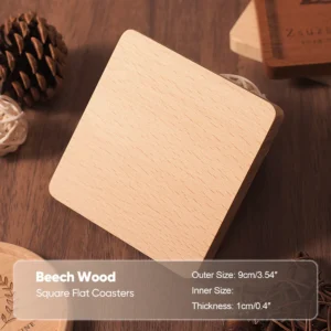 1PCS Solid Walnut Wood Coaster Round Square Beech Wood Cup Mat Durable Heat Resistant Tea Coffee Cup Pad Placemats 8.8cm/3.46in