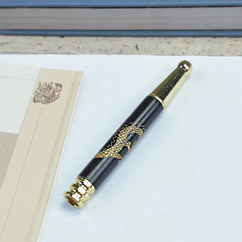 Double Filter Red Sandalwood Smoke Pipe Carved Dragon Mouth Real Wood Cleaning Friendly Compact And Durable Smoking Accessory