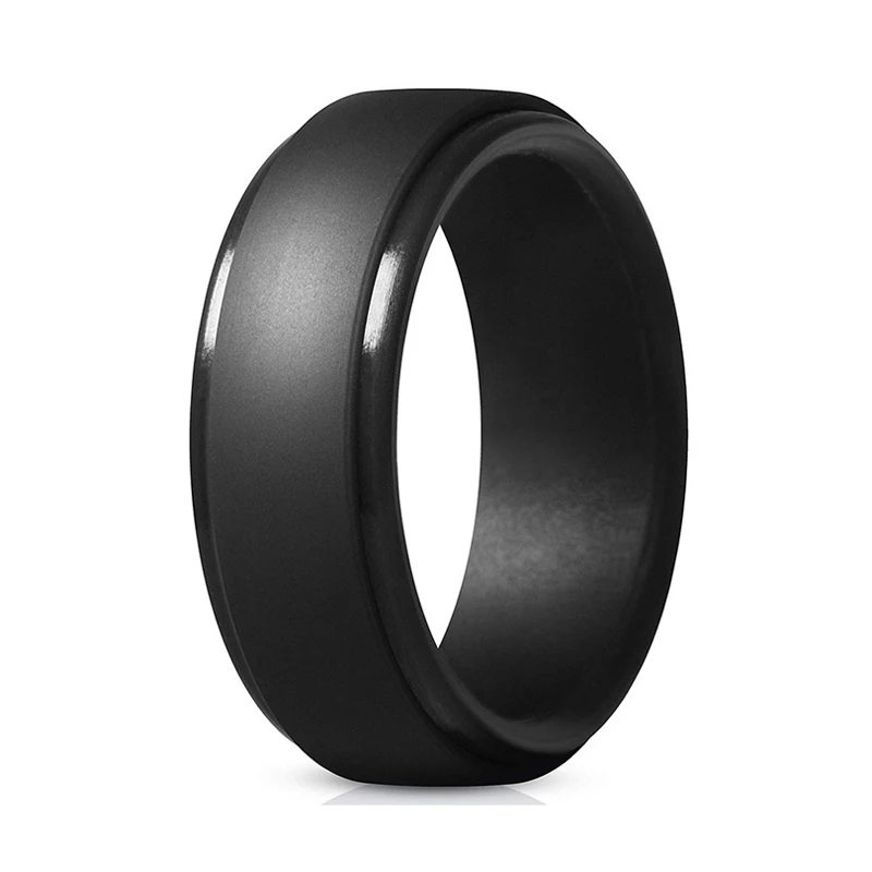 Silicone Rings Men Women Hypoallergenic Flexible Sports Antibacterial Silicone Finger Ring For Wedding Rubber Bands