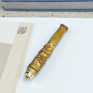 Double Filter Red Sandalwood Smoke Pipe Carved Dragon Mouth Real Wood Cleaning Friendly Compact And Durable Smoking Accessory