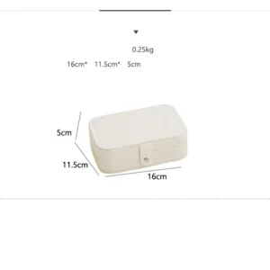 Portable Jewelry Storage Box Travel Organizer Jewelry Case Leather Storage Earrings Necklace Ring Jewelry Organizer Display