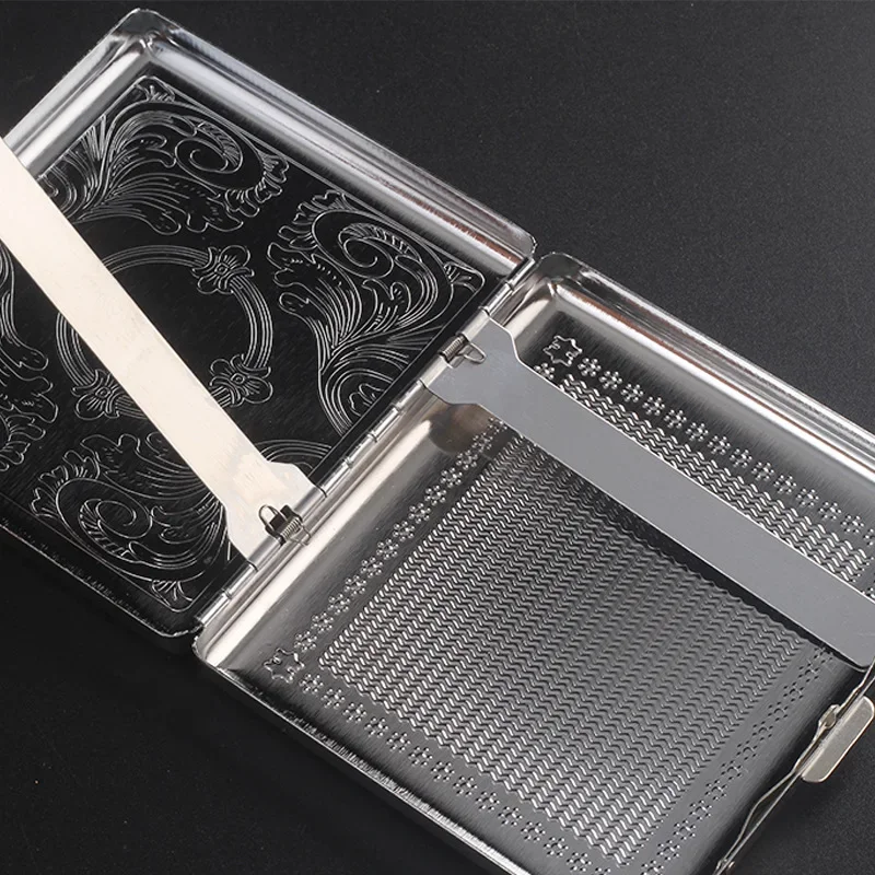 20PCS Metal Cigarette box stainless steel Embossed Portable Cigarette case personalized fashionable storage box Smoking Tool
