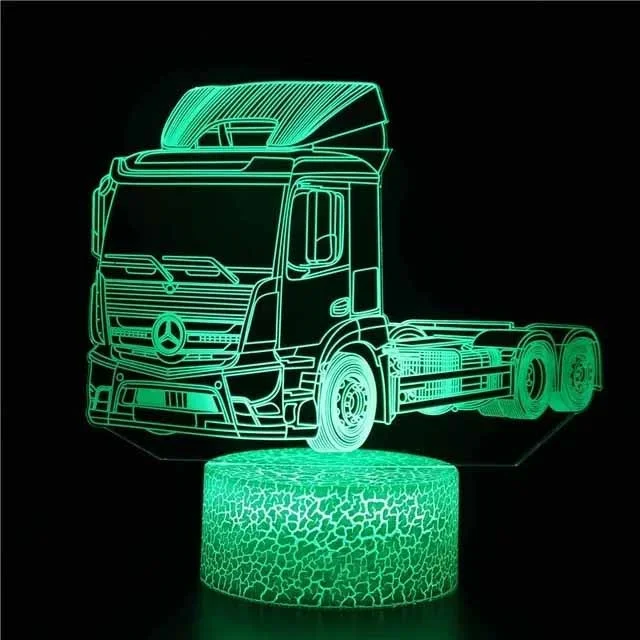 Car,Truck,Tractor,Excavator 3D Night Light LED Touch Illusion Table Lamp Baby Bedroom Decor Gift Lamps for Christmas Birthday
